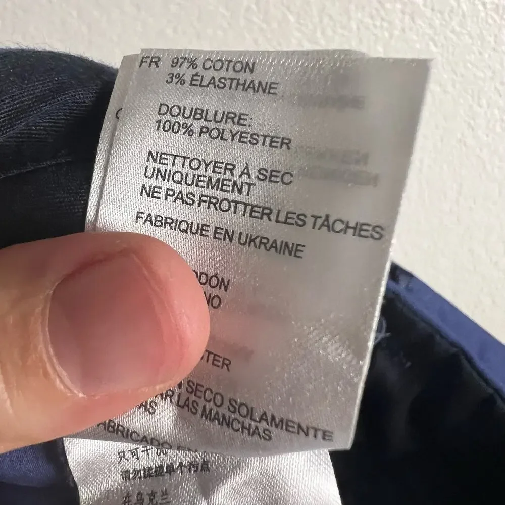 Reiss Tenor T Blue Flat Front Slim Trouser Pants Size 30